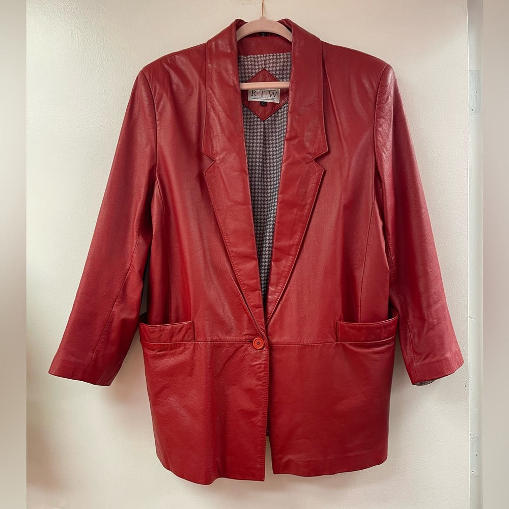 RTW (Ready to Wind-down) vintage red genuine leather jacket blazer L